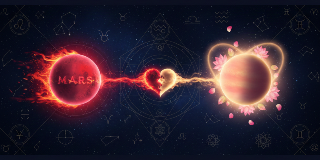 mars vs venus compatibility illustration