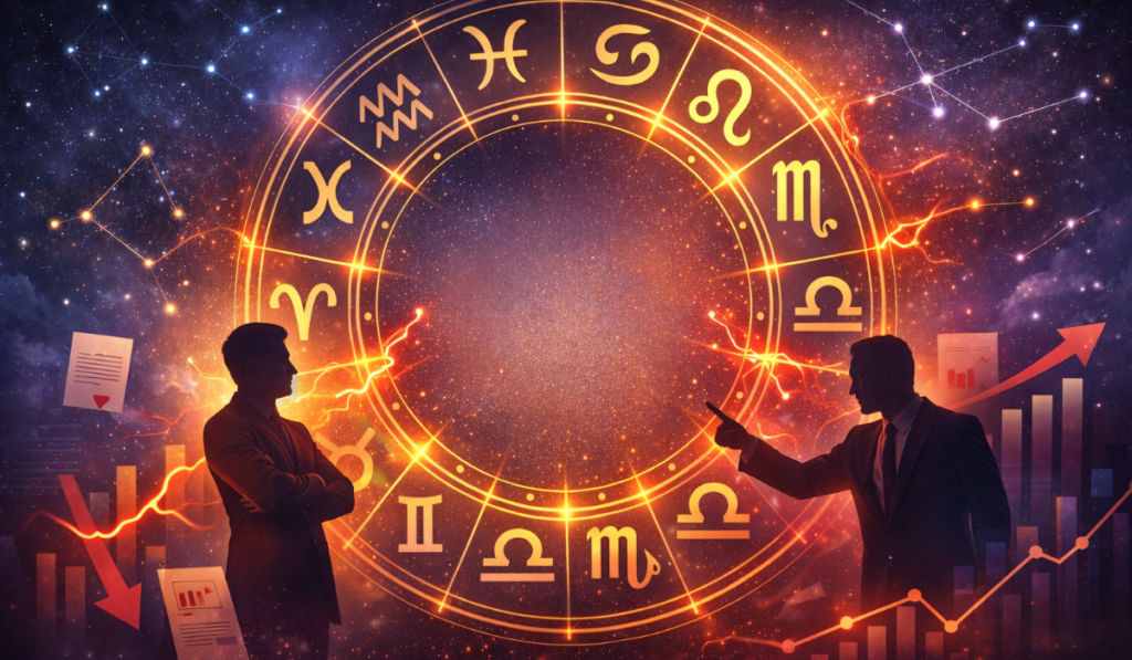 zodiac signs clash in businesses illustrator