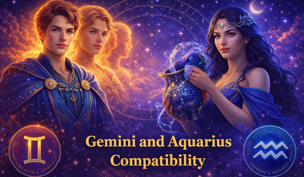 Gemini and Aquarius compatibility illustrated